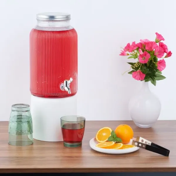 Drikkevareautomater>Drikkeautomat, Riflet Glas, 30x18,5x24 cm, Transparent