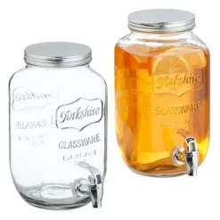 Drikkeautomat-sæt, 26x13.5x19.5 cm, Transparent, Sølv Outlet