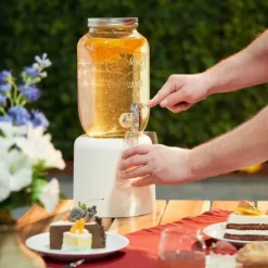 Drikkeautomat-sæt, 26x13.5x19.5 cm, Transparent, Sølv Outlet