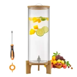 Drikkevareautomater>Drikkedispenser 13L, Glas Drikkedispenser til Fester, med robust Stativ