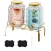 Drikkedispenser 8L, Glasdispenser til Fester, med Stativ, 2 Stykker Pakke Online