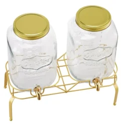 Drikkedispenser 8L, Glasdispenser til Fester, med Stativ, 2 Stykker Pakke Online