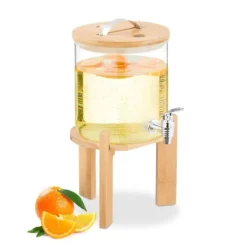 Drikkevareautomater>Drikkedispenser, 40x22.5x30 cm, Klar Brun Sølv