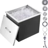 Isspande & Kølere>Drop-in isokiste, 21"L x 17"B x 18"H i rustfrit stål, kommerciel, 40 qt. til udendørs vin- og ølkøling, inkluderer afløb.