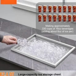 Isspande & Kølere>Drop-in isokiste, 21"L x 17"B x 18"H i rustfrit stål, kommerciel, 40 qt. til udendørs vin- og ølkøling, inkluderer afløb.