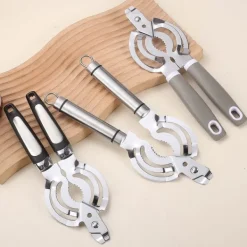 Dåseåbner i rustfrit stål med sort håndtag Best