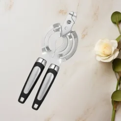 Dåseåbner i rustfrit stål med sort håndtag Best