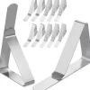Dugklemme & -Vægte>Dugklemmer i rustfrit stål, 12-pak, velegnet til hjemmet, restaurant, picnic, fest, spisebord, holder borde op til 4,8 cm tykke