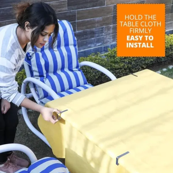 Dugklemme & -Vægte>Dugklemmer i rustfrit stål, 12-pak, velegnet til hjemmet, restaurant, picnic, fest, spisebord, holder borde op til 4,8 cm tykke