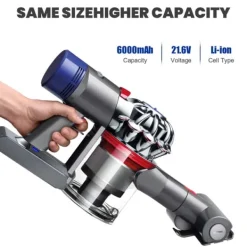 Dyson V8 batteri 6800 mAh, erstatningsbatteri til V8 Absolute/Animal (SV10), lysegrå, genopladeligt Best