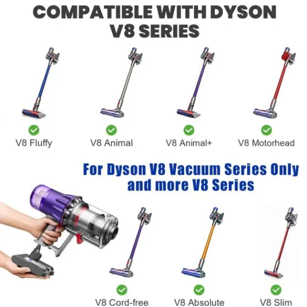 Dyson V8 batteri 6800 mAh, erstatningsbatteri til V8 Absolute/Animal (SV10), lysegrå, genopladeligt Best