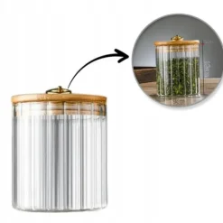 Opbevaringsdåser>ECARLA beholder med bølgede vægge, sukkerskål 550ml SZK167