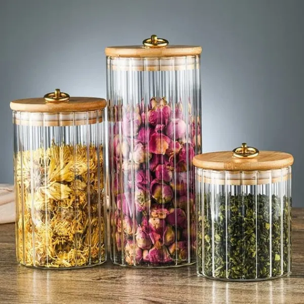 Opbevaringsdåser>ECARLA beholder med bølgede vægge, sukkerskål 550ml SZK167