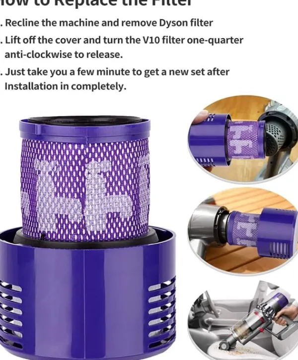 Støvsugertilbehør>Efterfilter til Dyson V10 / SV12 støvsuger 2-pak