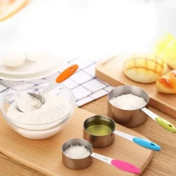 Ejoyous 10 stk. målebægre og skeer i rustfrit stål med silikonehåndtag Køkken M Clearance