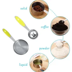 Ejoyous 10 stk. målebægre og skeer i rustfrit stål med silikonehåndtag Køkken M Clearance