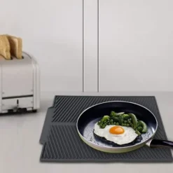 Ekstra stor opvaskemåtte Premium varmebestandig silikonemåtte (grå) Sale