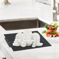 Ekstra stor opvaskemåtte Premium varmebestandig silikonemåtte (grå) Sale