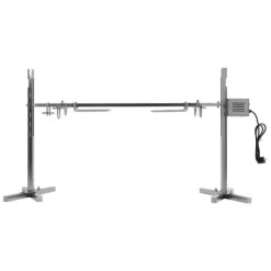 Elektrisk BBQ Rotisserie Grill Sæt, Justerbar Stativ, Universel Kompatibilitet,Sølv