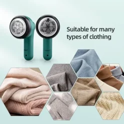 Elektrisk fnugfjerner, genopladelig fnugfjerner med originalt seksbladet bladhoved New