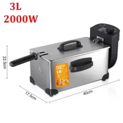 Fritøse>Elektrisk frituregryde, 2500W effekt, 3L kapacitet,3L, EU