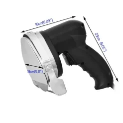 Elektriske Knive>Elektrisk kebabkniv, håndholdt 80W, justerbar skivetykkelse, med klingesliber, sort