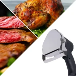 Elektrisk kebabskærer - Håndholdt gyroskniv - 80 W - Justerbar skæretykkelse - Rustfrit stålblad - Med sliber - Rød Outlet