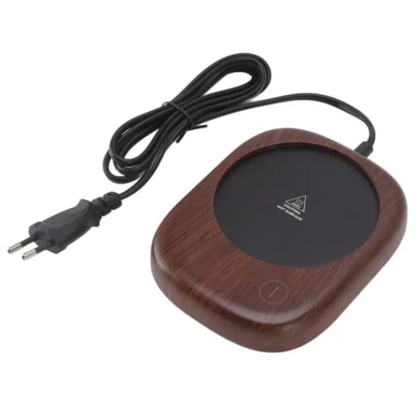 Elektrisk mugg varmare Snabbuppvärmning Automatisk Håll varm Träsäd Dryckeskopp varmare EU-kontakt AC100‑240V Discount