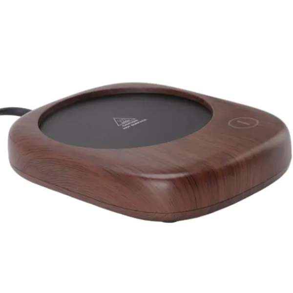 Elektrisk mugg varmare Snabbuppvärmning Automatisk Håll varm Träsäd Dryckeskopp varmare EU-kontakt AC100‑240V Discount