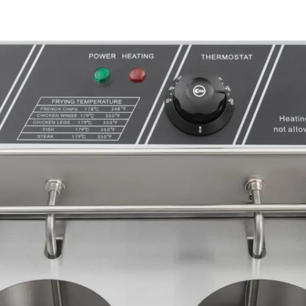 Madlavningsmaskiner>Elektrisk nudelkoger - 6-huls - 2000 W - 20 L - Termostat 60–200 °C - EU-stik - Rustfrit stål - Sølv