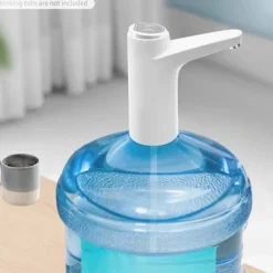 Elektrisk pumpe til vanddunk - MR001 - LED-display - 1,2 L/min - USB-opladning, 1200 mAh batteri - Fødevaregodkendt silikone & ABS - Hvid Sale