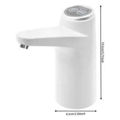 Elektrisk pumpe til vanddunk - MR001 - LED-display - 1,2 L/min - USB-opladning, 1200 mAh batteri - Fødevaregodkendt silikone & ABS - Hvid Sale