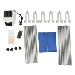 Elektrisk tøjtørrer - Bærbart tørreskab - Touchskærm - 1200–1500 W - PTC-opvarmning - Timer 0–240 min - Bæreevne 30 kg - IPX1 - Blå