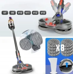 ELEKTRISK TURBO MOPPEBØRSTE TIL DYSON V7 V8 V10 V11 V15 8x MOPPER Hot