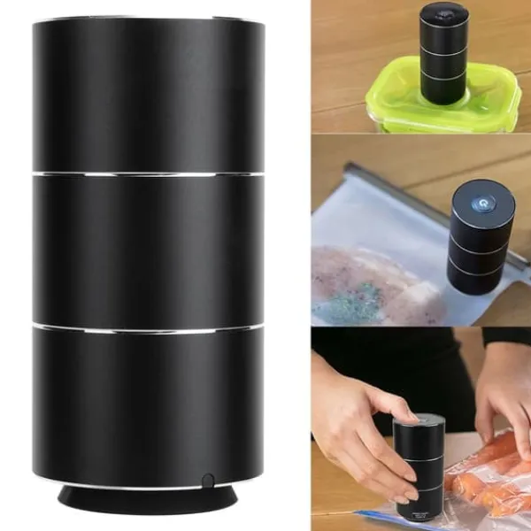 Vakuumpakkere>Elektrisk Vakuumforseglerpumpe Bærbar Mini Husholdningsforsegler Emballeringsenhed Sort med USB-strømkabel