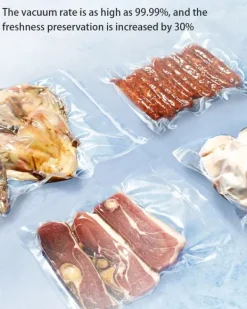 Elektrisk vakuumpakker - Bordmodel - 30 cm svejselængde - Undertryk -60 kPa - 80-100 W - EU-stik 220 V - Inkl. 10 poser - Sort Discount