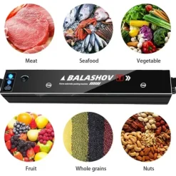 Elektrisk vakuumpakker - Bordmodel - 30 cm svejselængde - Undertryk -60 kPa - 80-100 W - EU-stik 220 V - Inkl. 10 poser - Sort Discount