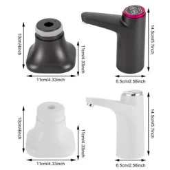 Elektrisk Vanddispenser - Pumpe - Flow 1,2 L/min - Batteri 1200 mAh - USB-opladning 5 V 4 W - Støj 55 dB - Til flaske/bord - Sort Hot