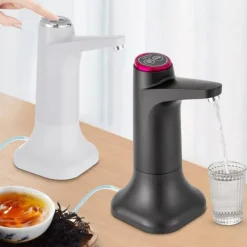 Elektrisk Vanddispenser - Pumpe - Flow 1,2 L/min - Batteri 1200 mAh - USB-opladning 5 V 4 W - Støj 55 dB - Til flaske/bord - Sort Hot