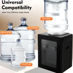 Vandkølere>Elektrisk vanddispenser & vandkøler - Bordmodel - Varm & kold - 550 W hurtig opvarmning - 75 W køling - Til hjem, kontor, autocamper - Sort