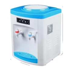 Elektrisk varmt og koldt vand dispenser, 500W opvarmningskraft, 75W kølekapacitet, kompakt design,Hvid og Blå Sale