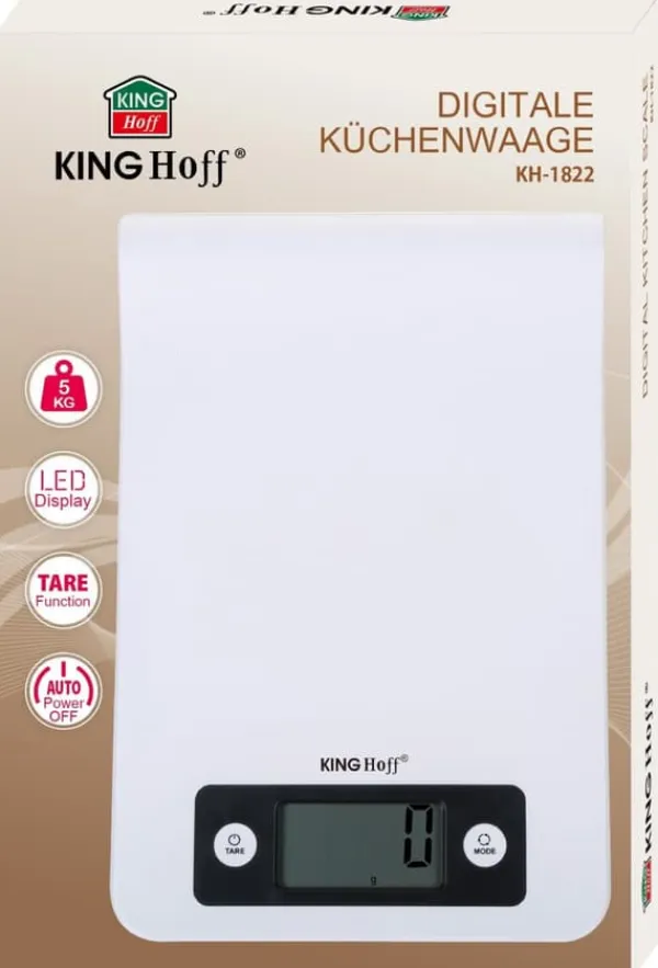Elektronisk køkkenvægt 1g 5kg på skinne KINGHOFF KH-1822 Hot
