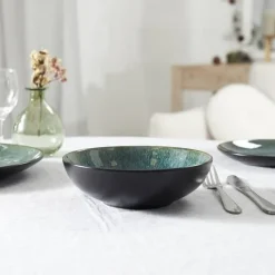 Elia SUPPETALLERKEN 18,5 cm grøn KERAMISK retro Clearance