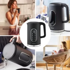 Elkedel med temperaturkontrol 1,7L ledningsfri sort KLAUSBERG KB-7891 Clearance