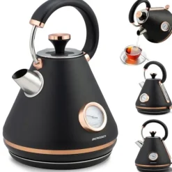 Elkedel med termometer 1,7L Berdsen BD-701 sort Clearance