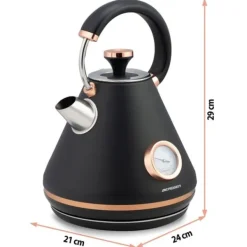 Elkedel med termometer 1,7L Berdsen BD-701 sort Clearance