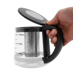 Elkedel, 1800W effekt, 2,5L kapacitet, glas og rustfrit stål, 220V spænding, 80cm strømkabel Best