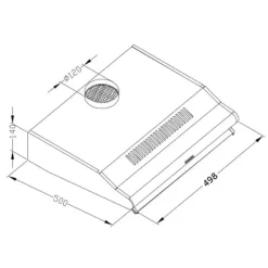 Emhætte til underskab - 50 cm absorbent Berdsen BE-10-A INOX Outlet