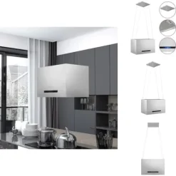 Emhætter - Living hængende ø-emhætte med touchsensor LCD 55 cm rustfrit stål Best