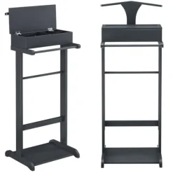 [en.casa] Tøj- & Garderobeopbevaring>® Stumtjener - 43,5x34,5x110 cm - fyrretræ - grå